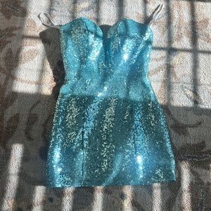 Blue Ellie Wilde Sequin Mini Dress